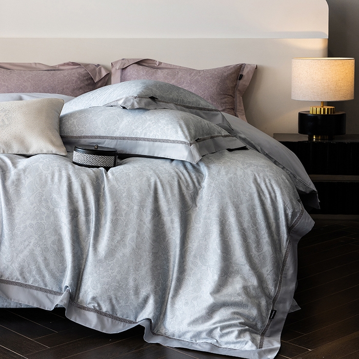 91家纺网 家纺一手货源 找家纺 ONE TWO ONE 121 2025新款高支高密贡缎长绒棉四件套-绮梦 绮梦-蓝