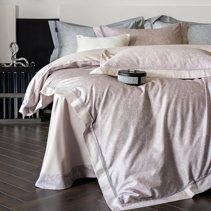 91家纺网 家纺一手货源 找家纺 ONE TWO ONE 121 2025新款高支高密贡缎长绒棉四件套-绮梦 绮梦-紫