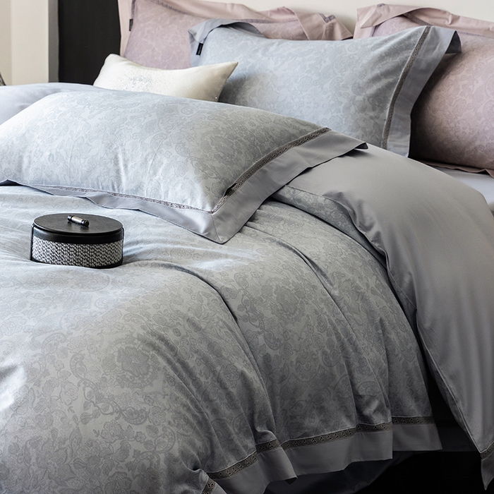 91家纺网 家纺一手货源 找家纺 ONE TWO ONE 121 2025新款高支高密贡缎长绒棉四件套-绮梦 绮梦-蓝