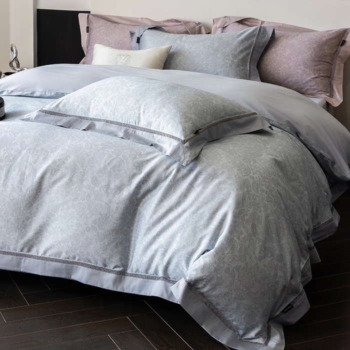 91家纺网 家纺一手货源 找家纺 ONE TWO ONE 121 2025新款高支高密贡缎长绒棉四件套-绮梦 绮梦-蓝