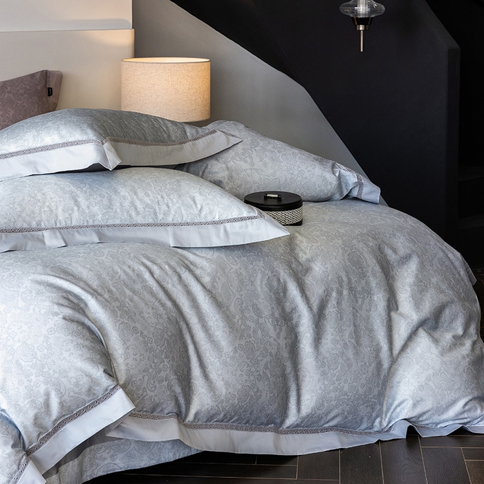 91家纺网 家纺一手货源 找家纺 ONE TWO ONE 121 2025新款高支高密贡缎长绒棉四件套-绮梦 绮梦-蓝