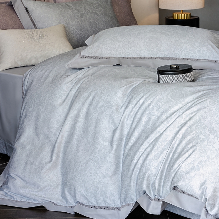 91家纺网 家纺一手货源 找家纺 ONE TWO ONE 121 2025新款高支高密贡缎长绒棉四件套-绮梦 绮梦-蓝