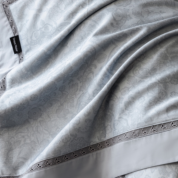 91家纺网 家纺一手货源 找家纺 ONE TWO ONE 121 2025新款高支高密贡缎长绒棉四件套-绮梦 绮梦-蓝