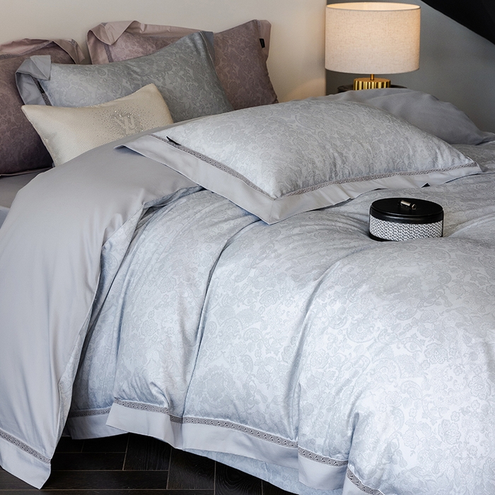 91家纺网 家纺一手货源 找家纺 ONE TWO ONE 121 2025新款高支高密贡缎长绒棉四件套-绮梦 绮梦-蓝