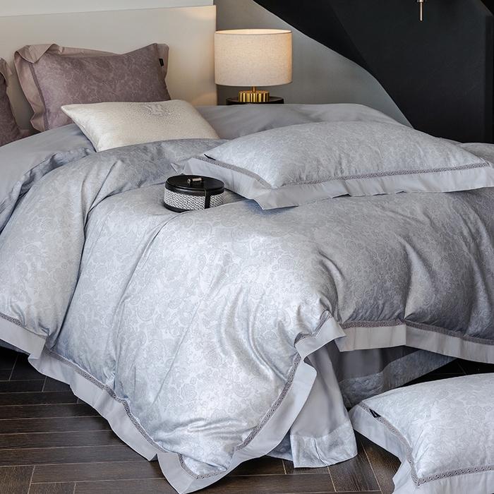 91家纺网 家纺一手货源 找家纺 ONE TWO ONE 121 2025新款高支高密贡缎长绒棉四件套-绮梦 绮梦-蓝