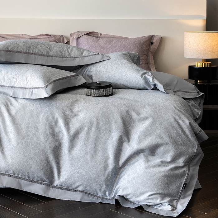 91家纺网 家纺一手货源 找家纺 ONE TWO ONE 121 2025新款高支高密贡缎长绒棉四件套-绮梦 绮梦-蓝