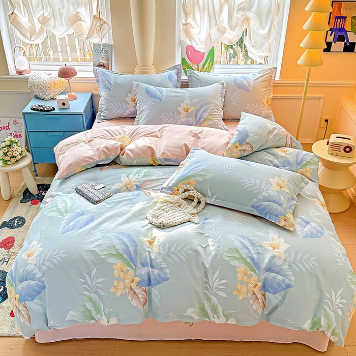 91家纺网 家纺一手货源 找家纺 总1 卡普二店 纯棉全棉四件套13070喷气床单款床笠款三件套