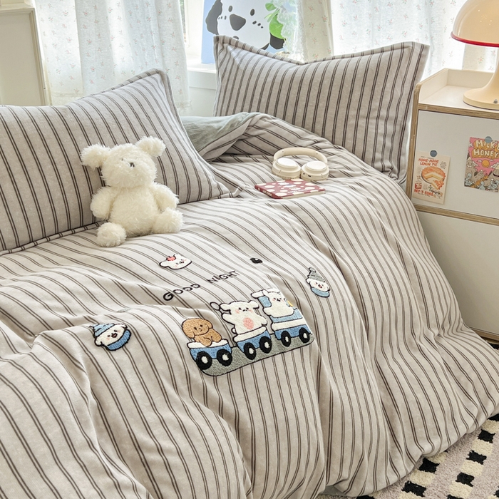 91家纺网 家纺一手货源 找家纺 （总）倾慕家纺 2025新款卡通毛巾绣加厚保暖牛奶绒单被套