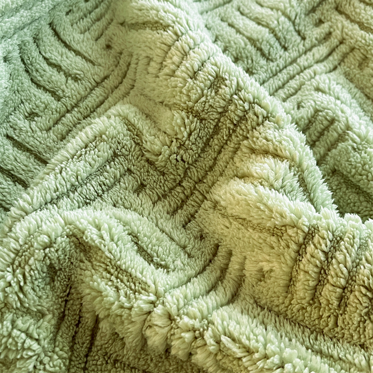 91家纺网 家纺一手货源 找家纺 丝幔家纺 2025新款A类提花舒棉绒毯-饼干花 饼干花-迷露绿