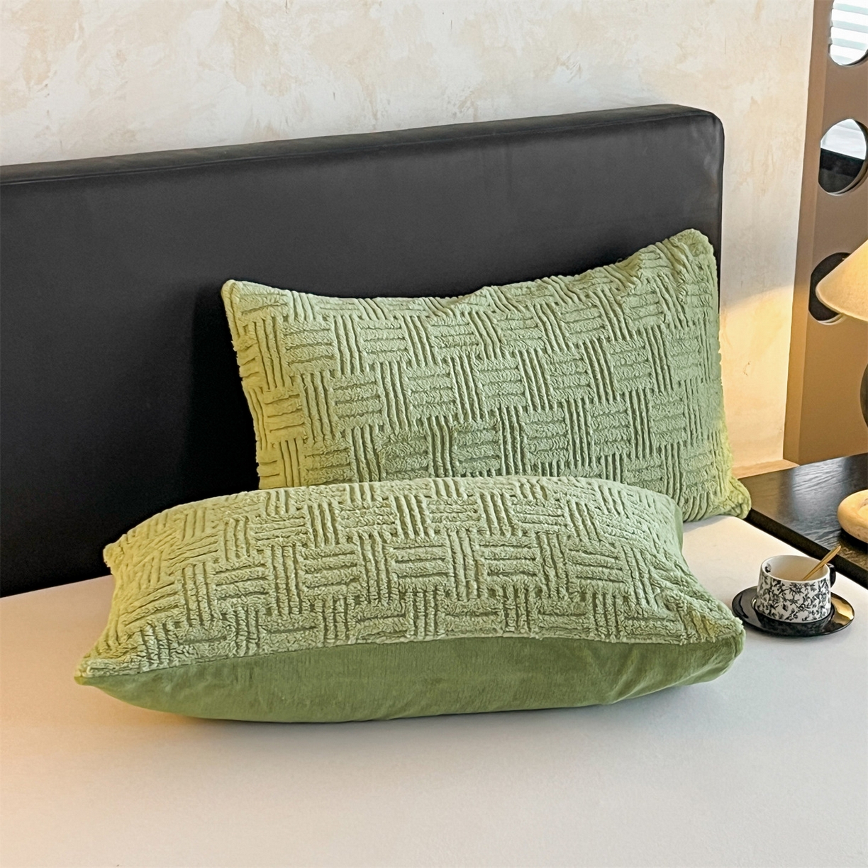 91家纺网 家纺一手货源 找家纺 丝幔家纺 2025新款A类提花舒棉绒毯-饼干花 饼干花-迷露绿