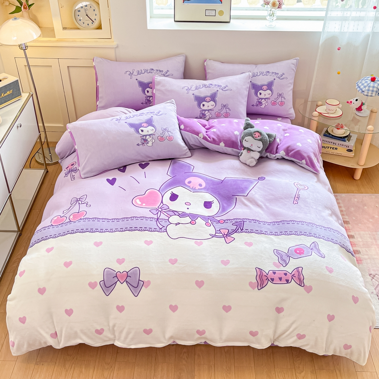 （总）博雅 2025新款三丽鸥正版授权高克重大版牛奶绒四件套