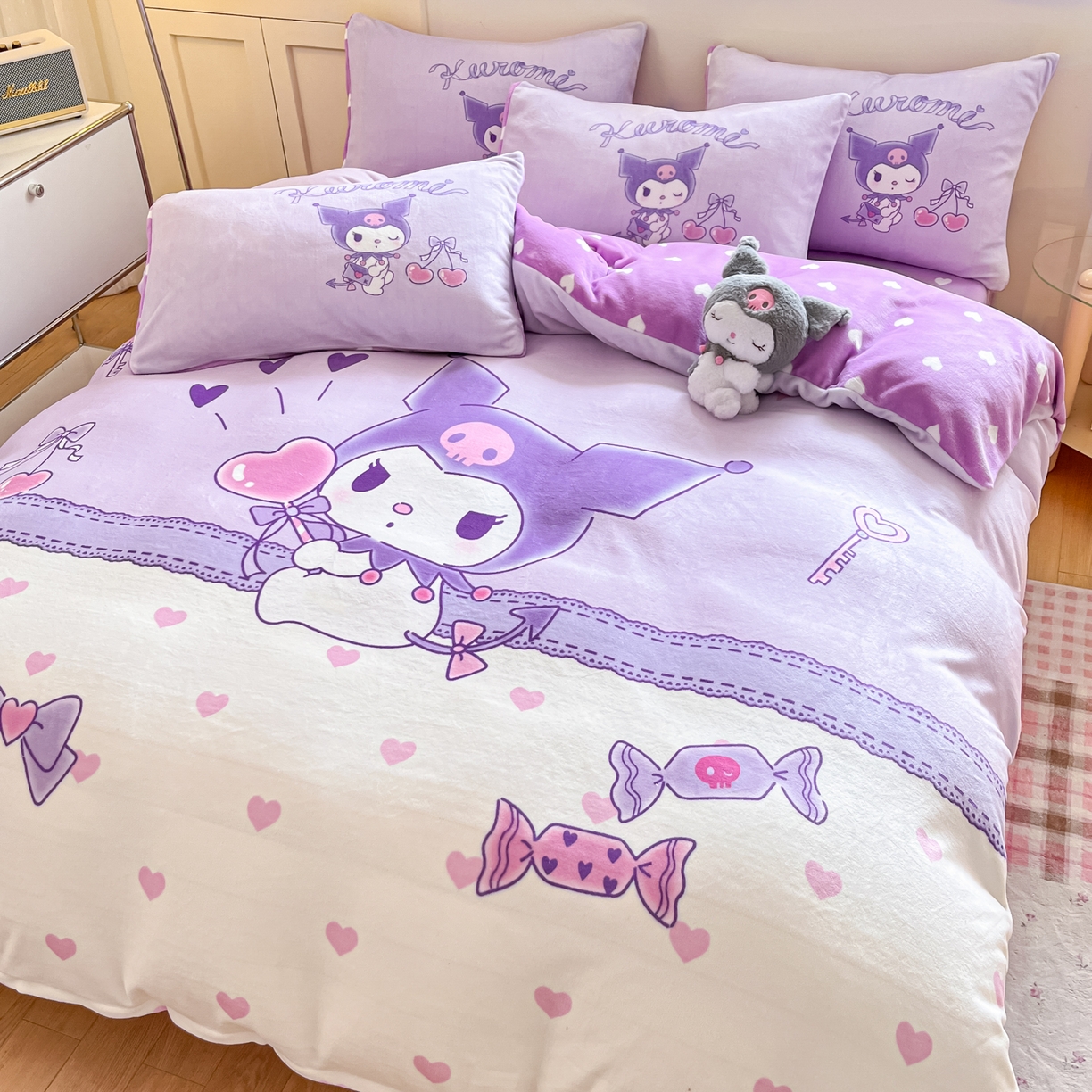 91家纺网 家纺一手货源 找家纺 （总）博雅 2025新款三丽鸥正版授权高克重大版牛奶绒四件套