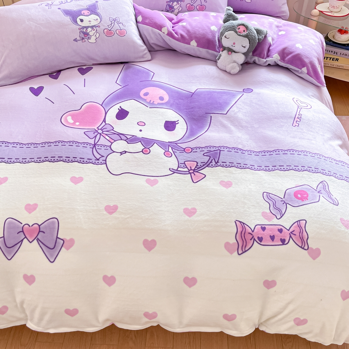 91家纺网 家纺一手货源 找家纺 （总）博雅 2025新款三丽鸥正版授权高克重大版牛奶绒四件套