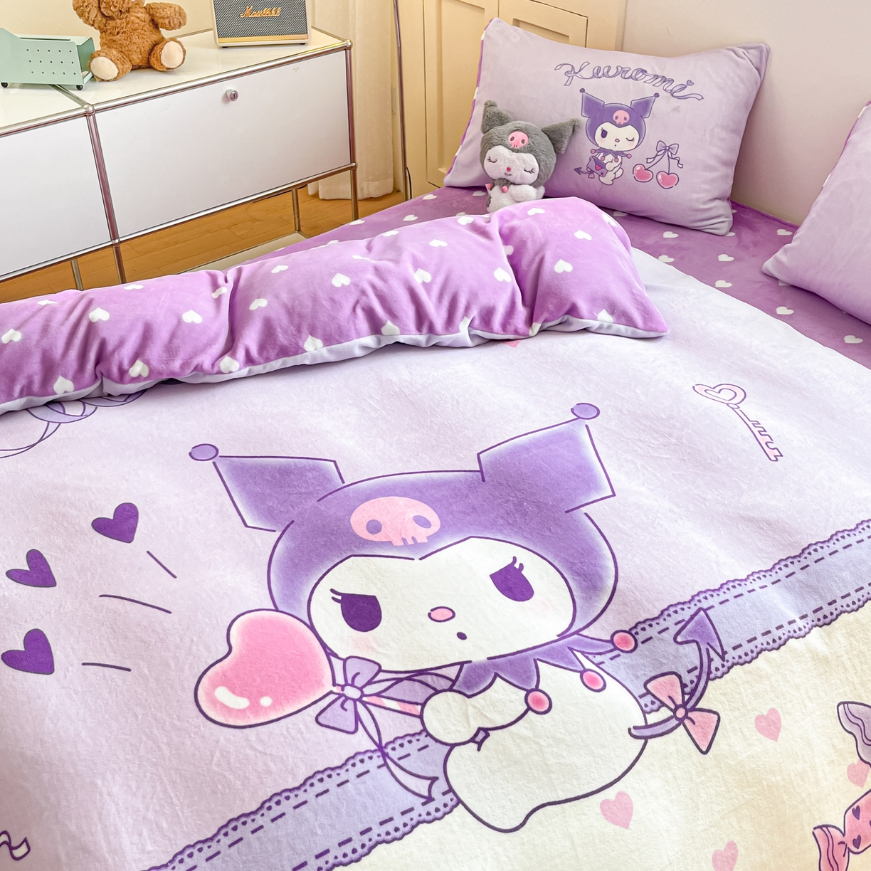 91家纺网 家纺一手货源 找家纺 （总）博雅 2025新款三丽鸥正版授权高克重大版牛奶绒四件套