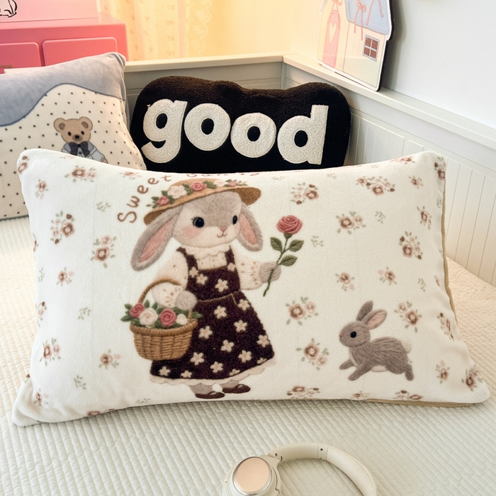 91家纺网 家纺一手货源 找家纺 （总）倾慕家纺 2025新款数码大版牛奶绒单枕套