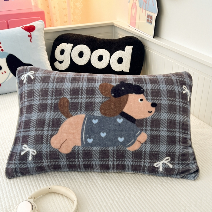 91家纺网 家纺一手货源 找家纺 （总）倾慕家纺 2025新款数码大版牛奶绒单枕套