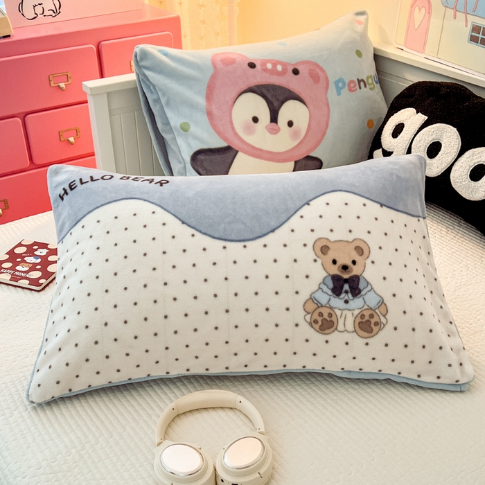 91家纺网 家纺一手货源 找家纺 （总）倾慕家纺 2025新款数码大版牛奶绒单枕套