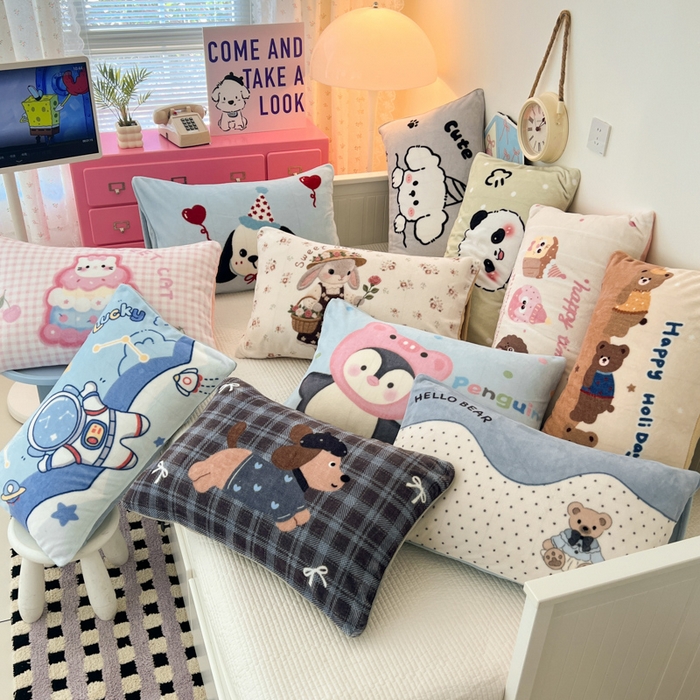 91家纺网 家纺一手货源 找家纺 （总）倾慕家纺 2025新款数码大版牛奶绒单枕套