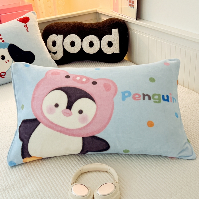 91家纺网 家纺一手货源 找家纺 （总）倾慕家纺 2025新款数码大版牛奶绒单枕套