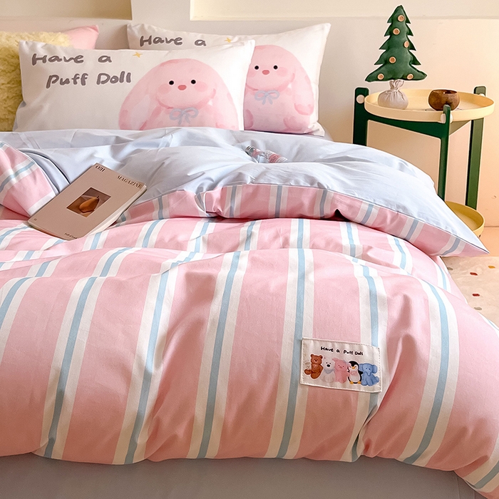 91家纺网 家纺一手货源 找家纺 （总）女子家纺 2025新款秋冬全棉加厚磨毛数码大版四件套-泡芙乐园系列