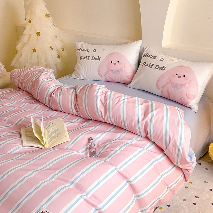 91家纺网 家纺一手货源 找家纺 （总）女子家纺 2025新款秋冬全棉加厚磨毛数码大版四件套-泡芙乐园系列