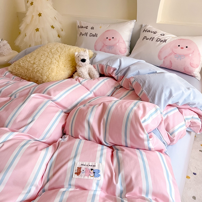 91家纺网 家纺一手货源 找家纺 （总）女子家纺 2025新款秋冬全棉加厚磨毛数码大版四件套-泡芙乐园系列