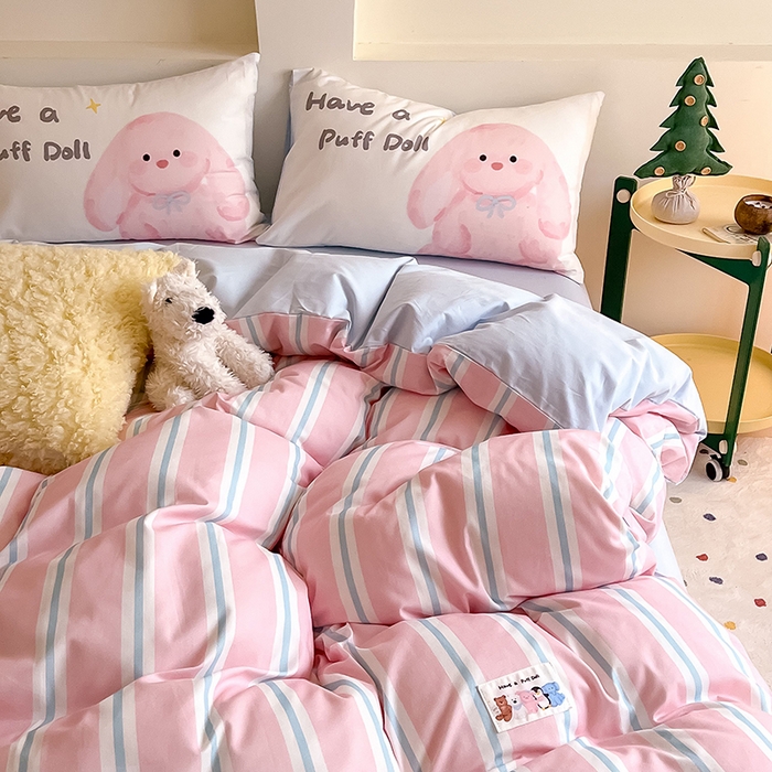 91家纺网 家纺一手货源 找家纺 （总）女子家纺 2025新款秋冬全棉加厚磨毛数码大版四件套-泡芙乐园系列