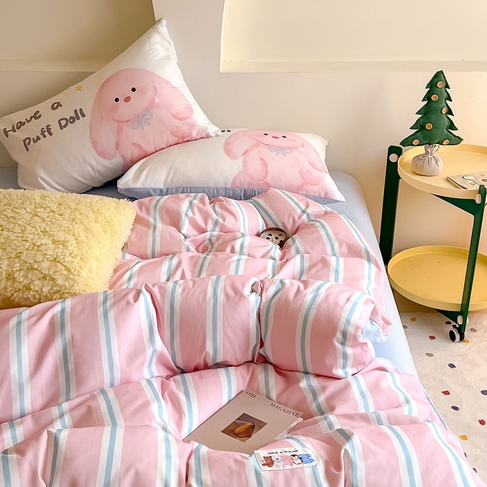 91家纺网 家纺一手货源 找家纺 （总）女子家纺 2025新款秋冬全棉加厚磨毛数码大版四件套-泡芙乐园系列