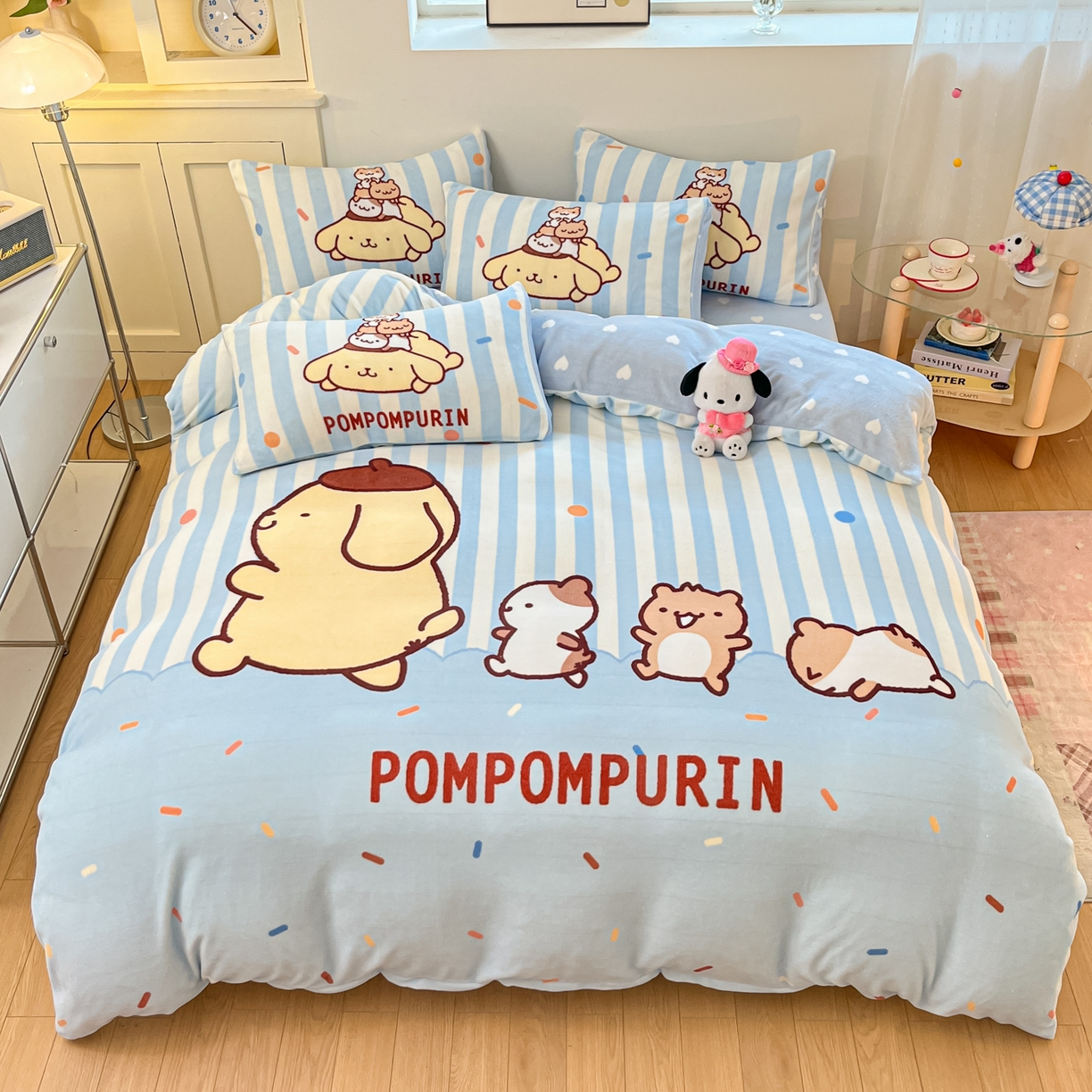 91家纺网 家纺一手货源 找家纺 （总）博雅 2025新款三丽鸥正版授权高克重大版牛奶绒四件套