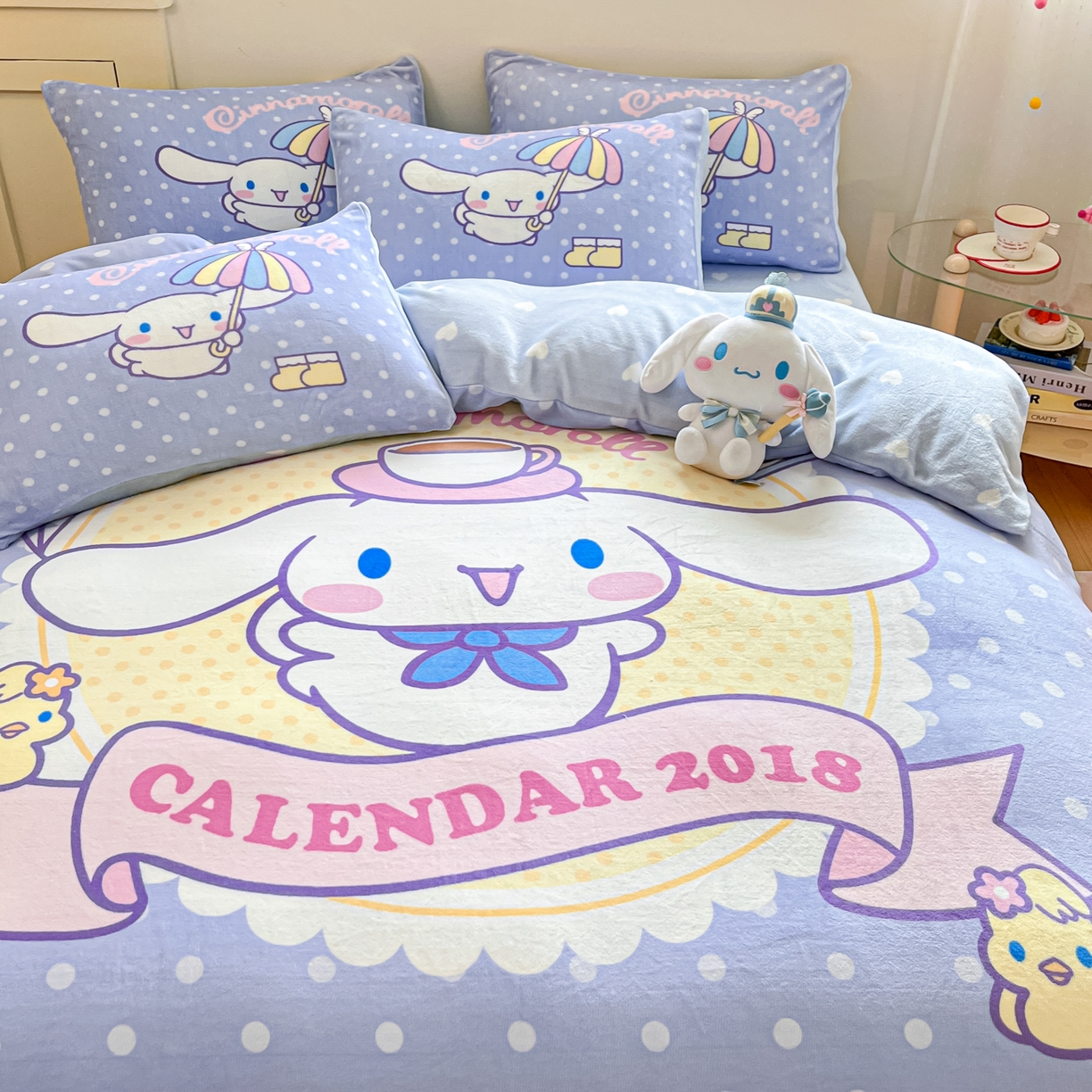 91家纺网 家纺一手货源 找家纺 博雅 2025新款三丽鸥正版授权高克重大版牛奶绒四件套 牛奶绒大版-欢乐大耳狗