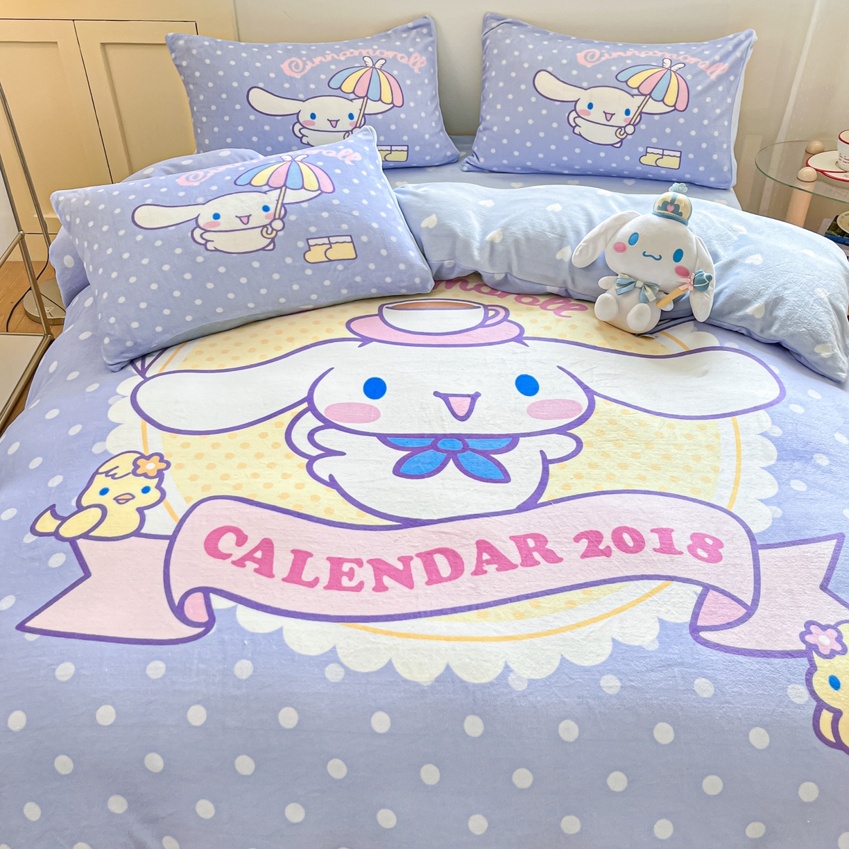 91家纺网 家纺一手货源 找家纺 博雅 2025新款三丽鸥正版授权高克重大版牛奶绒四件套 牛奶绒大版-欢乐大耳狗