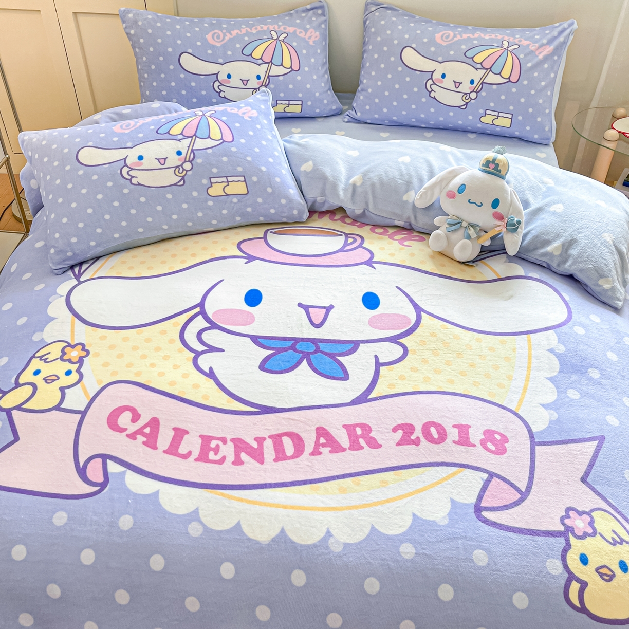 91家纺网 家纺一手货源 找家纺 博雅 2025新款三丽鸥正版授权高克重大版牛奶绒四件套 牛奶绒大版-欢乐大耳狗