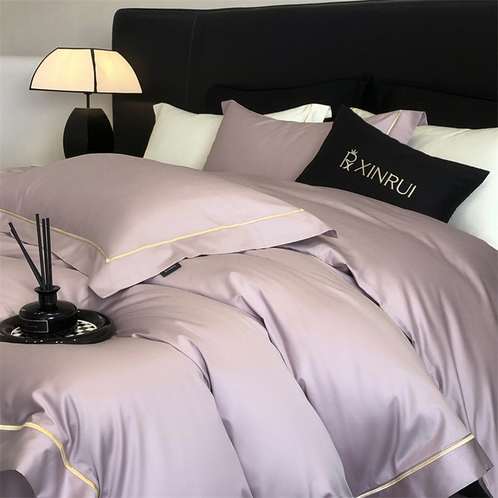 91家纺网 家纺一手货源 找家纺 馨蕊家居 2025秋冬新品100S高奢典藏绣花四件套-巴塞罗那 巴塞罗那-豆粉