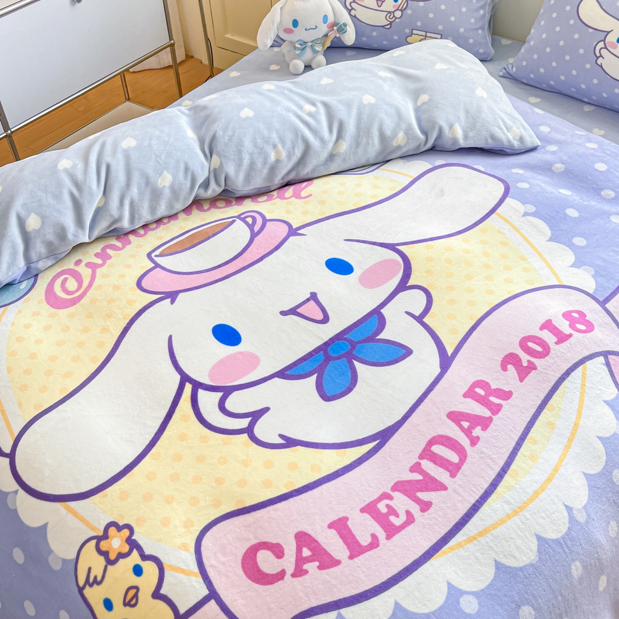 91家纺网 家纺一手货源 找家纺 博雅 2025新款三丽鸥正版授权高克重大版牛奶绒四件套 牛奶绒大版-欢乐大耳狗