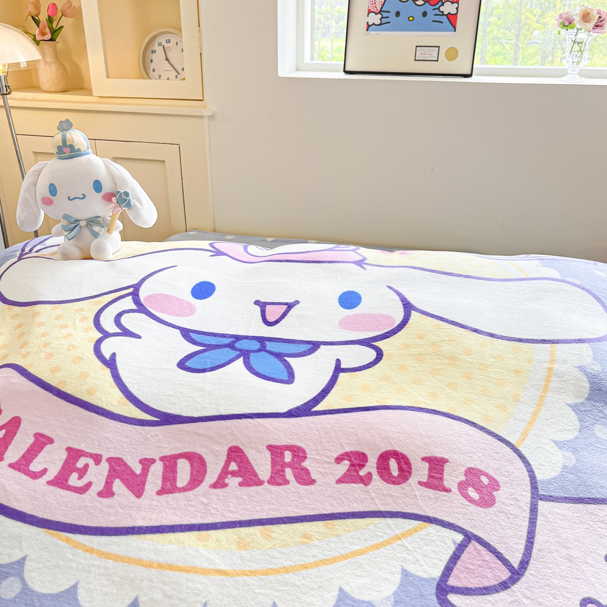 91家纺网 家纺一手货源 找家纺 博雅 2025新款三丽鸥正版授权高克重大版牛奶绒四件套 牛奶绒大版-欢乐大耳狗