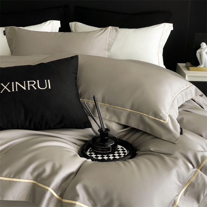 91家纺网 家纺一手货源 找家纺 馨蕊家居 2025秋冬新品100S高奢典藏绣花四件套-巴塞罗那 巴塞罗那-南灰