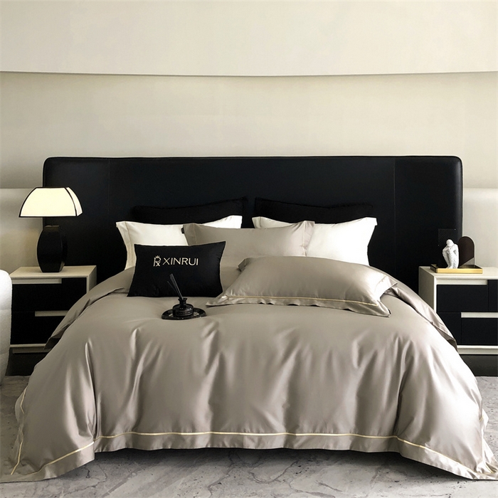 馨蕊家居 2025秋冬新品100S高奢典藏绣花四件套-巴塞罗那 巴塞罗那-南灰