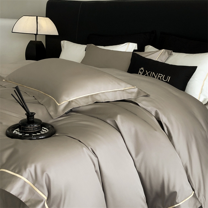 91家纺网 家纺一手货源 找家纺 馨蕊家居 2025秋冬新品100S高奢典藏绣花四件套-巴塞罗那 巴塞罗那-南灰