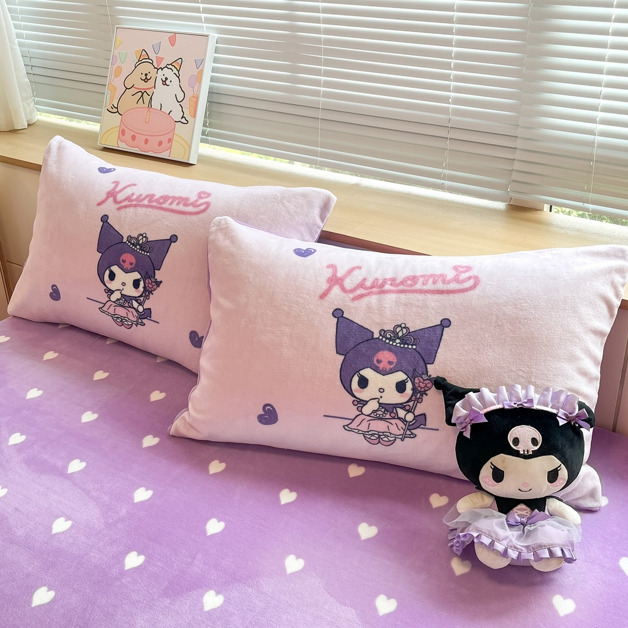 91家纺网 家纺一手货源 找家纺 博雅 2025新款三丽鸥正版授权高克重大版牛奶绒四件套 牛奶绒大版-礼盒库洛米