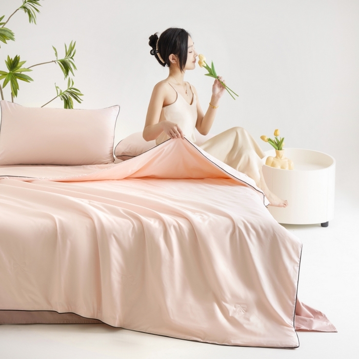 91家纺网 家纺一手货源 找家纺 （总）汣沐生活 2025新款水洗真丝夏被夏被四件套