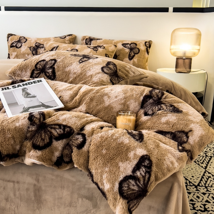 91家纺网 家纺一手货源 找家纺 （总）倾慕家纺 2025新款高克重兔毛绒保暖单被套