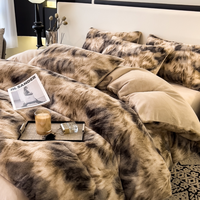 91家纺网 家纺一手货源 找家纺 倾慕家纺 2026新款高克重兔毛绒保暖四件套 绒韵