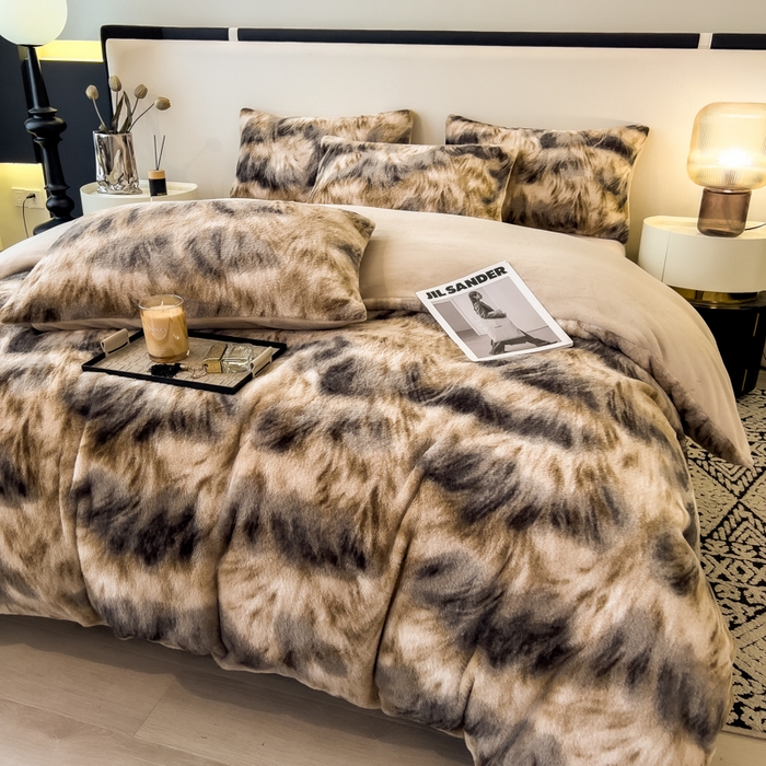 91家纺网 家纺一手货源 找家纺 倾慕家纺 2026新款高克重兔毛绒保暖四件套 绒韵