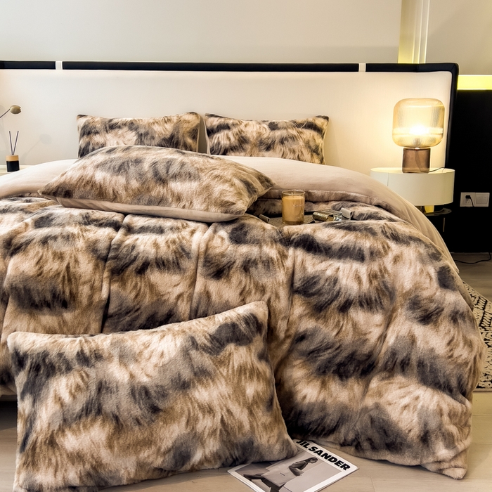 91家纺网 家纺一手货源 找家纺 倾慕家纺 2026新款高克重兔毛绒保暖四件套 绒韵