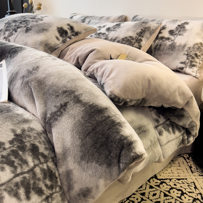 91家纺网 家纺一手货源 找家纺 （总）倾慕家纺 2025新款高克重兔毛绒保暖单被套