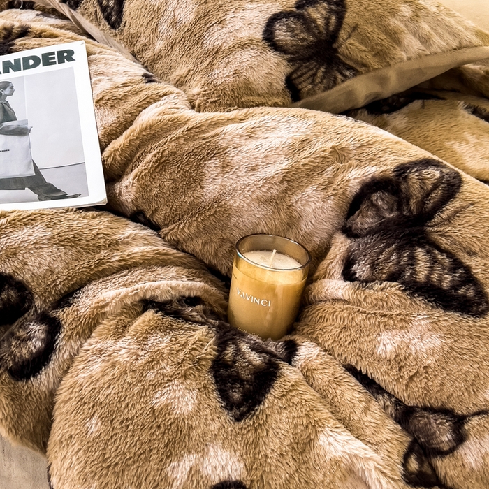 91家纺网 家纺一手货源 找家纺 （总）倾慕家纺 2025新款高克重兔毛绒保暖单被套