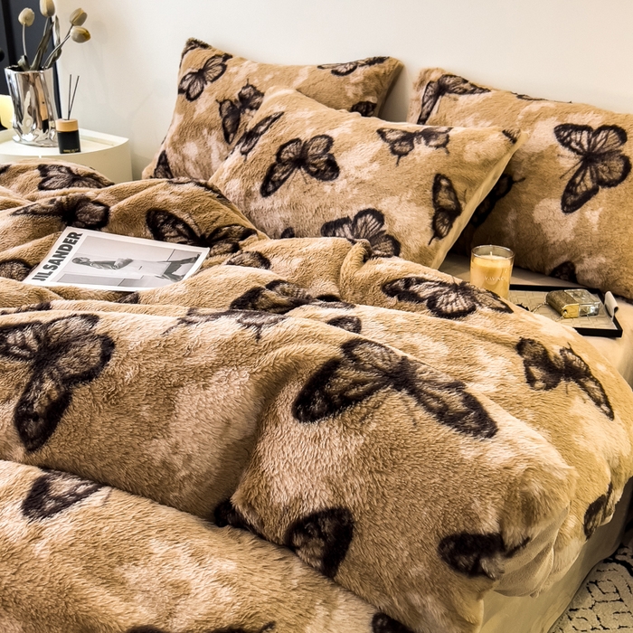 91家纺网 家纺一手货源 找家纺 （总）倾慕家纺 2025新款高克重兔毛绒保暖单被套