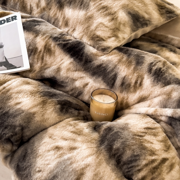 91家纺网 家纺一手货源 找家纺 倾慕家纺 2026新款高克重兔毛绒保暖四件套 绒韵