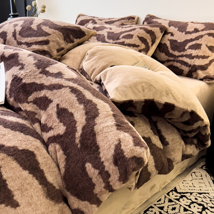 倾慕家纺 2026新款高克重兔毛绒保暖单被套 岩纹