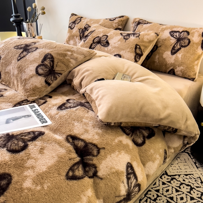 91家纺网 家纺一手货源 找家纺 （总）倾慕家纺 2025新款高克重兔毛绒保暖单被套